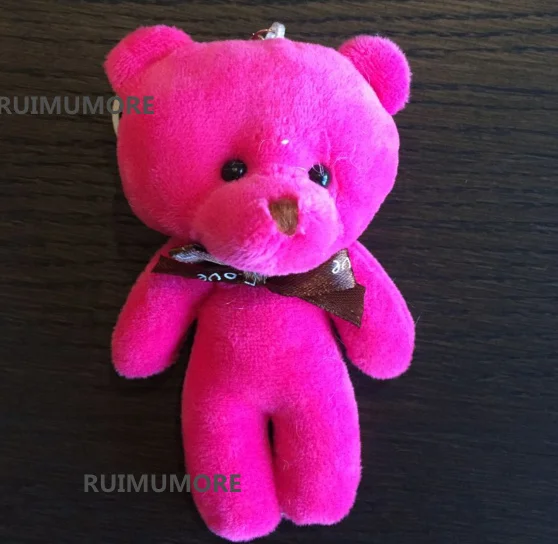 Милый медведь свадебный подарок плюшевая игрушка, 11 см прибл. Разноцветный-милый медведь плюшевая игрушка медведь брелок для ключей кукла - Цвет: color