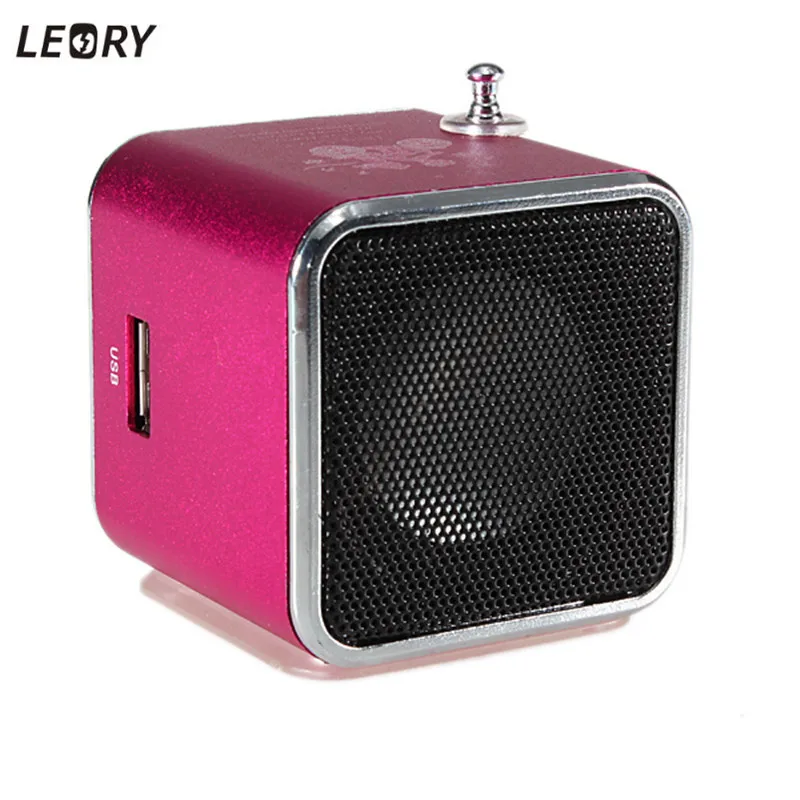 LEORY Mini Speaker Portable USB TF Card FM Radio Stereo Speaker Music Player for Iphone for Ipad PC 6 Colors Available