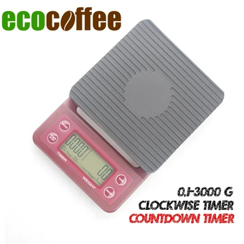 

2018 New Home Multi Funftion Electrical V60 Coffee Scale with Timer 0.1-3000g Barista Tool Portable Mini Drip Scale Baking LCD
