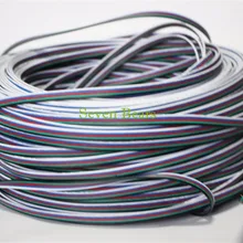 10 м 20 м 50 м 5 контактов RGBW RGBWW удлинитель Разъем 22AWG RGB+ черный провод шнур для 5050 RGBW светодиодные ленты/светильник/Модуль и т. Д