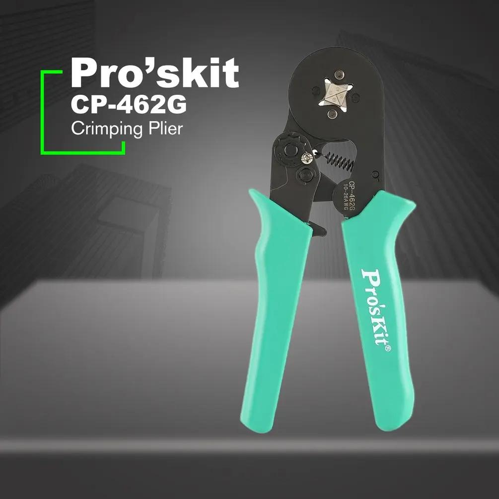 

Proskit CP-462G Adjustable Ratcheting Design Square Ferrule Wire Crimpers Practical Crimping Pliers Line Pressing Tools