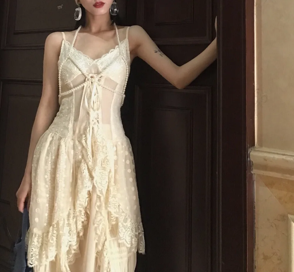 Высокое качество Новая мода Роскошные европейские дизайнерские винтажные Ретро имперский Высокая талия летние кружевные сетчатые сексуальные тонкие вечерние платья