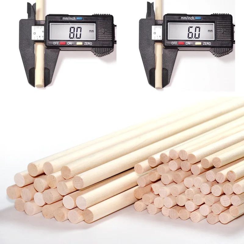 Günstige 40 cm L Holz Runde Popsicle Stick Kinder Hand Handwerk Kunst Eis Lolly Cake DIY Machen Lustige Hot Tools 6mm oder 8mm Diamater