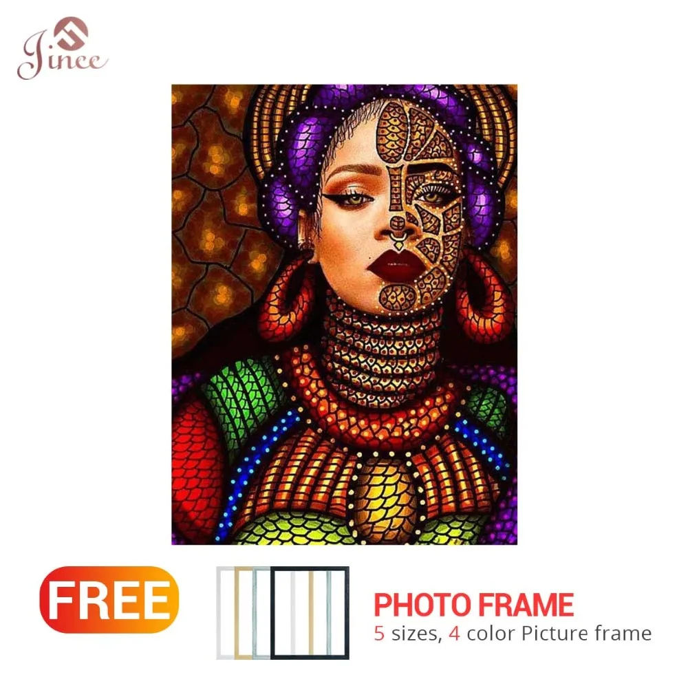 

Fashion Africa Woman Diamond Embroidery 5D DIY Diamond Painting full square drill Cross Stitch picture of Rhinestone Mosaic art
