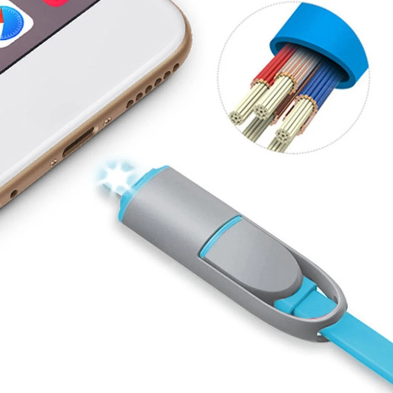 2 в 1 двойной выдвижной USB для Apple интерфейс кабель передачи данных зарядное