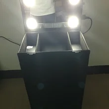 Большое пространство съемный шкив Макияж коробка со светодиодной подсветкой 4 в 1 removerable Слои со светодиодными огнями и большое зеркало