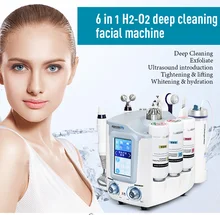 Newest 6 in 1 Hydro Facial Machine Hydra Dermabrasion Face Deep Cleanser Skin Care Multifunctional Facial Spa Equipment X-LASH