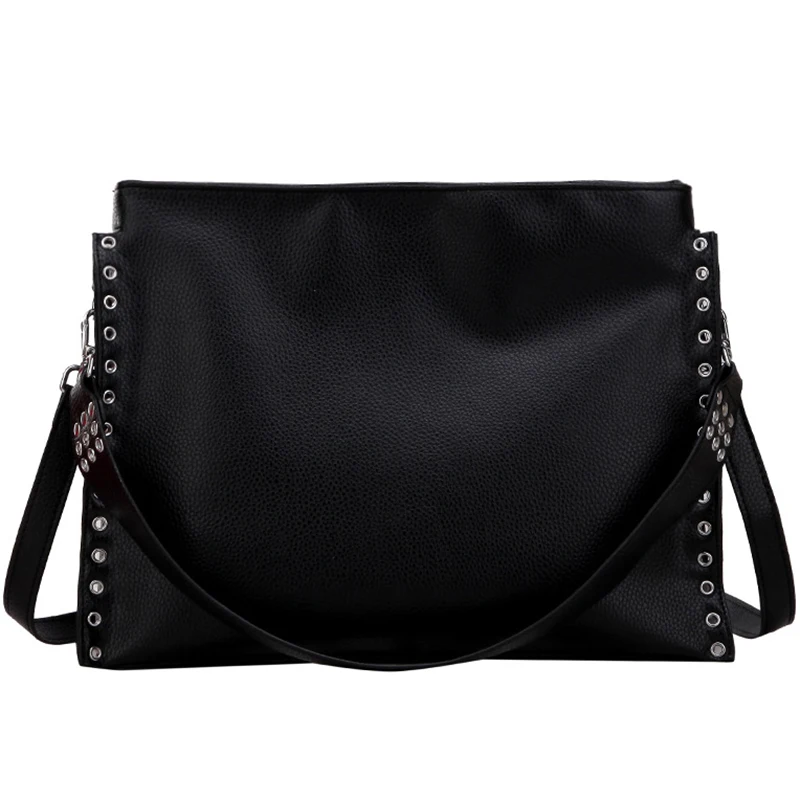 

New Ladies Big Bag Rivet Large Capacity Shoulder Messenger Bag Youth Foreign Gas Ladies Mother Bag Handbag