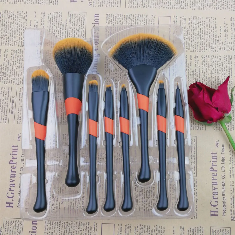 8 шт. Бейсбол Форма набор кистей для макияжа пудра бровей Shadow Brush Blush косметические