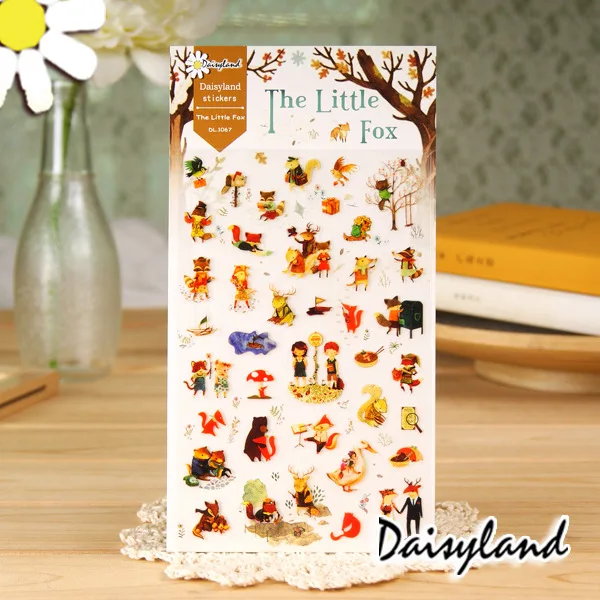 

Kawaii Stickers Little Fox Notebook Diary Decorative Stickers Scrapbooking Sellos Label Sticker