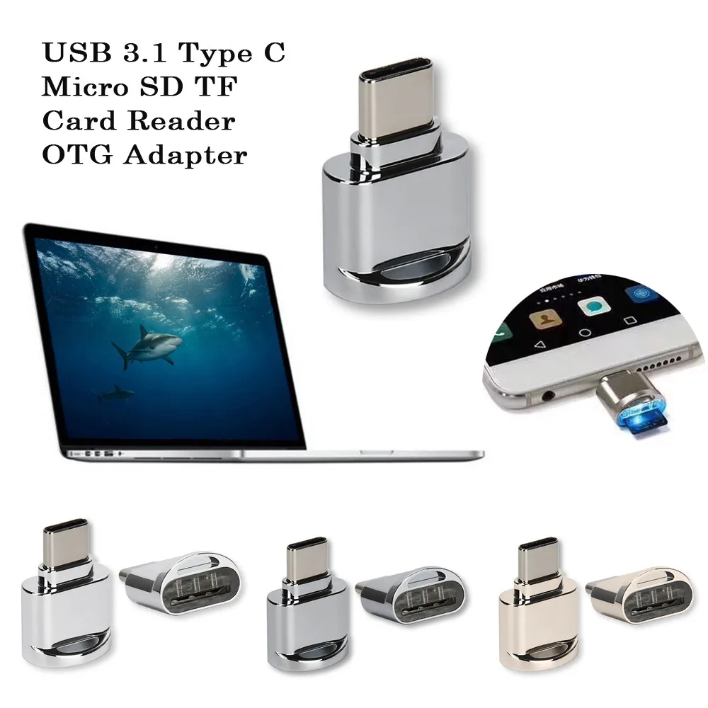 Металлический USB 3,1 type C Micro SD TF кард-ридер OTG адаптер для samsung Galaxy S8 высокоскоростные сертифицированные аксессуары для мобильных телефонов