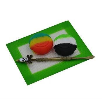 

2pcs 6ml pumpkin Non Stick Silicone oil concentrate oil Container Dab wax Jar+Slick Bho Dabber Curving tool+Baking Silicone pad