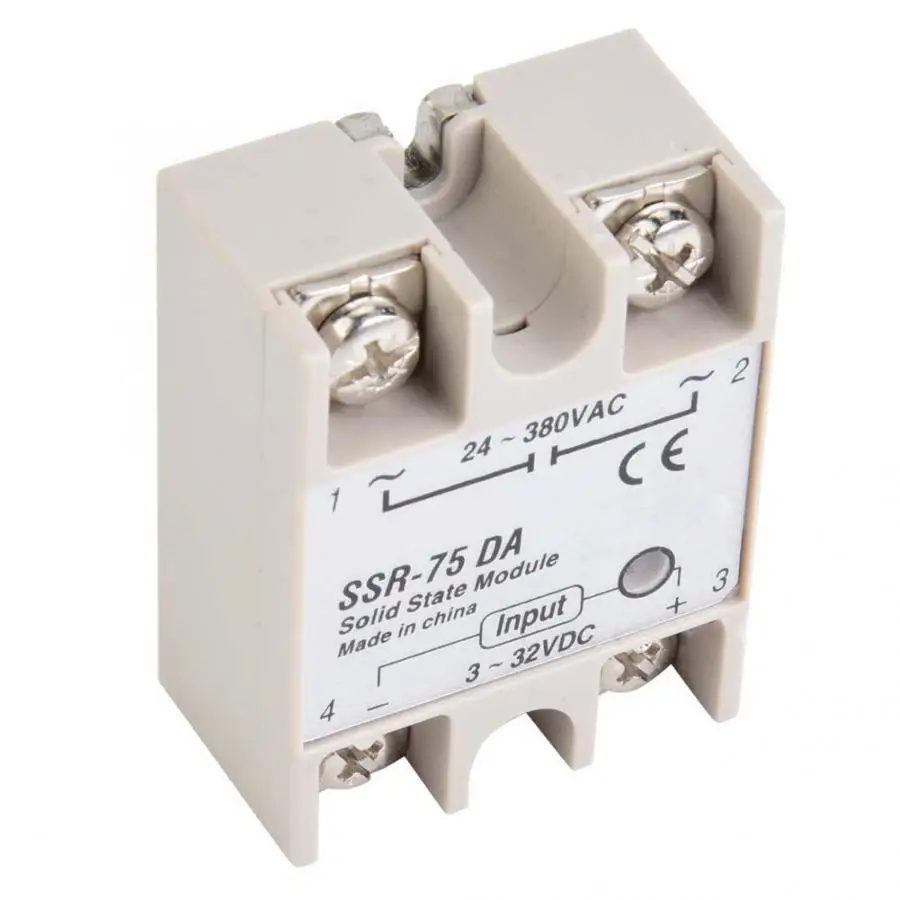 DC AC твердотельное реле SSR 75DA 75A от 3 до 32 В постоянного тока 24 380 переменного