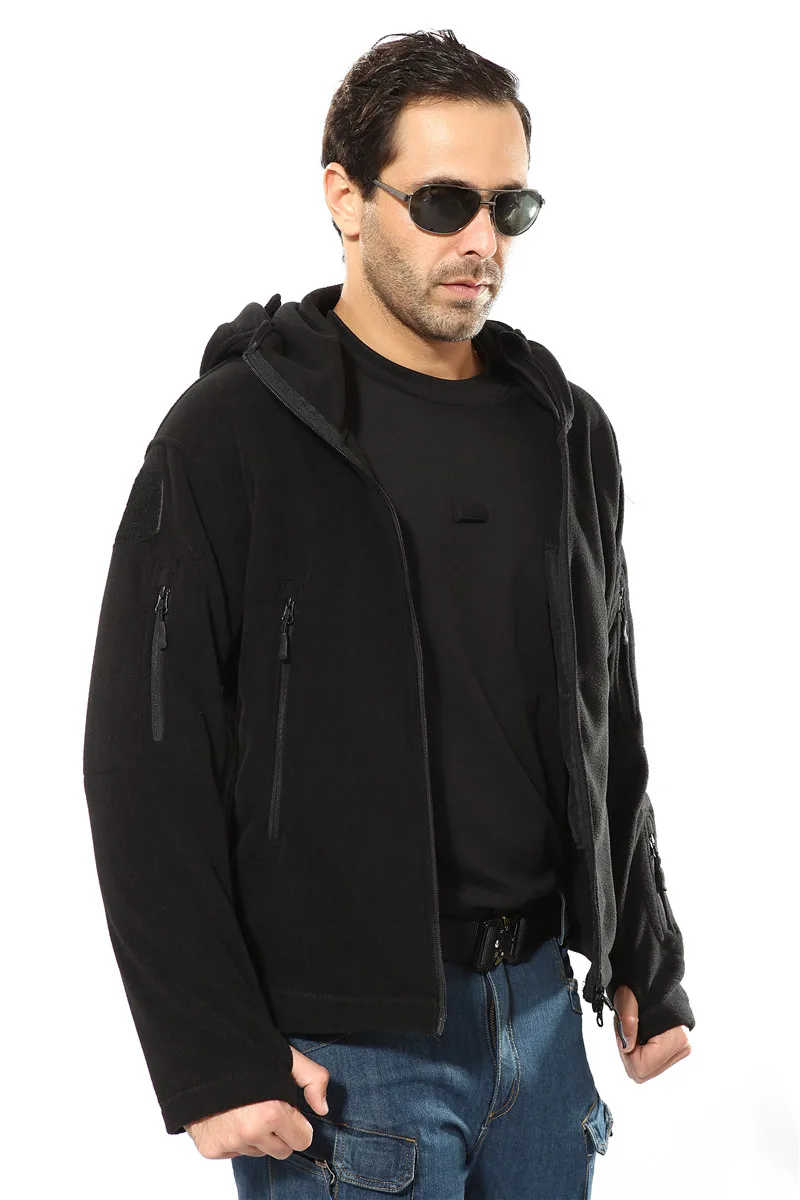 Vestes army Veste Tactique Chaud kaki gris Polaire Hommes Thermique Survêtement Poche Noir Vêtements Hiver Manteau Multiples Capuche À Armée Militaire Occasionnel Green qaH5t