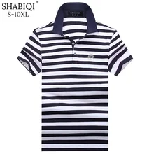 SHABIQI Классическая брендовая мужская рубашка, Мужская рубашка поло, Мужская рубашка поло с коротким рукавом, дизайнерская рубашка поло размера плюс 6XL 7XL 8XL 9XL 10XL