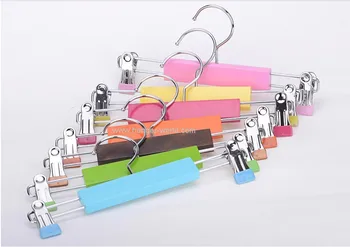 

Children's Style! Candy Colors Cute wooden clips hanger for pants and skirt (50 pieces/ lot)
