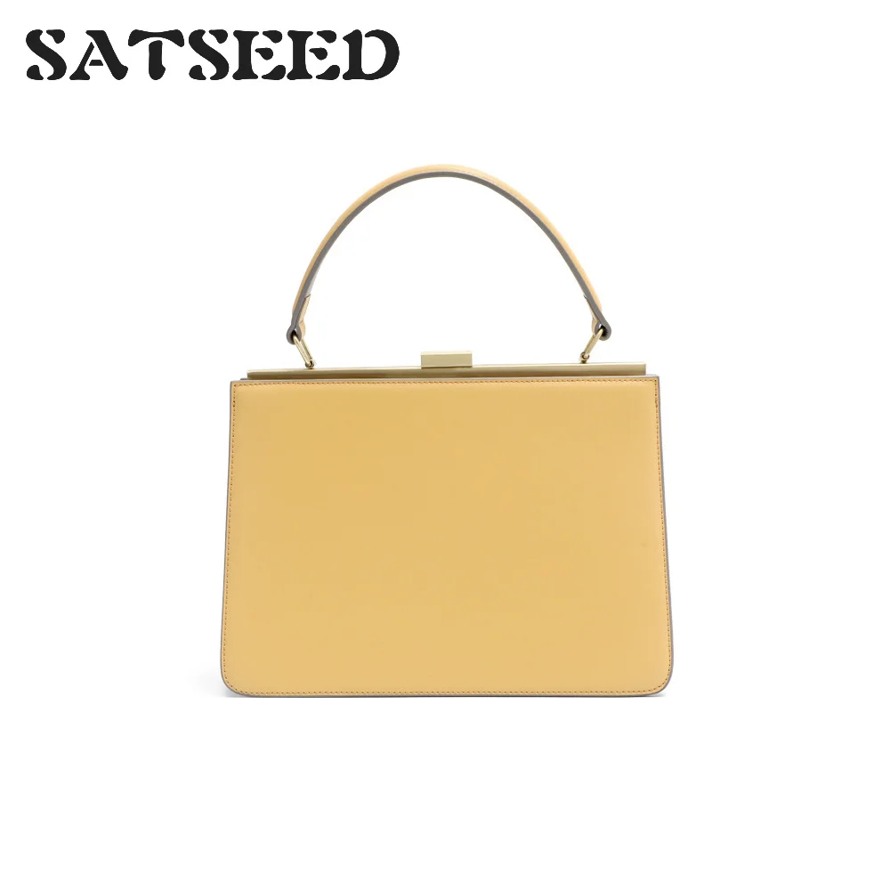 

Leather Ladies Bag Fashion Simple Clip Buckle Small Square Bag In The Summer of 2019 New Single Shoulder Slanting Bag Ladies