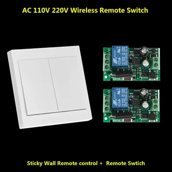 

433Mhz Remote Control Switch Wall Panel Wall Transmitter and RF Receiver for AC 110V 220V Ceiling Lamp Light Wireless Controller