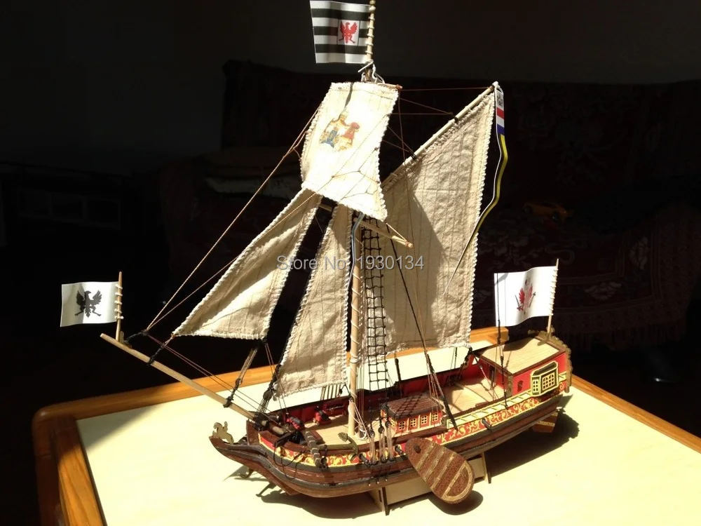 Масштаб 1/80 голландская королевская яхта деревянная модель+ латунные детали для модернизации+ якорь из сплава