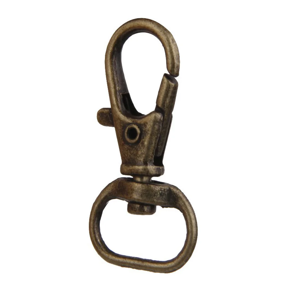 10 шт. брелок карабинный замок металлический поворотный держатель для ключей бронза 3,6 см