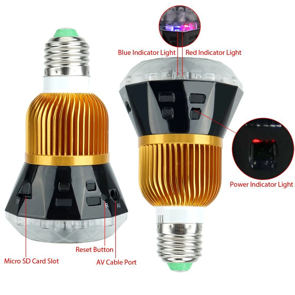 

Full HD 1080P Wide Angle Home Security CCTV Lamp IP Camera Wi-fi Record Video and Sound with Mini Wireless Ip Cam Bulb DVR
