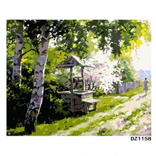 Betula platyphylla forest.40x50cm, живопись по номерам, DIY, настенное искусство, декор гостиной, пейзаж, фигура, животное, цветок, мультфильм