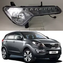 Автомобильная проблесковая 1 комплект светодиодный для Kia Sportage 2010 2011 2012 2013 DRL LED дневные ходовые огни дневного света с желтым сигналом поворота