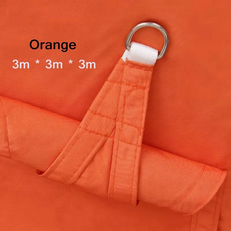 Polyester Outerdoor Rainproof Canvas Pool Sun Shelter Outdoor Canopy Garden Patio Shade Sail Awning Camping Shade Cloth - Цвет: Orange-3x3x3