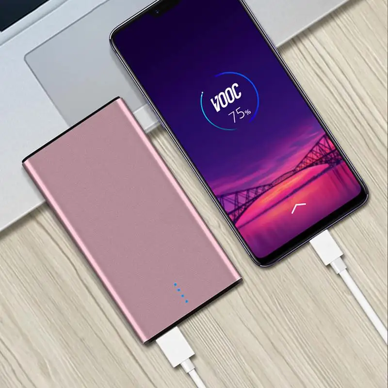 10000 мАч power Bank power bank Тонкий повербанк портативный внешний аккумулятор зарядное устройство для мобильного телефона Xiaomi для Iphone Mobile - Цвет: gold