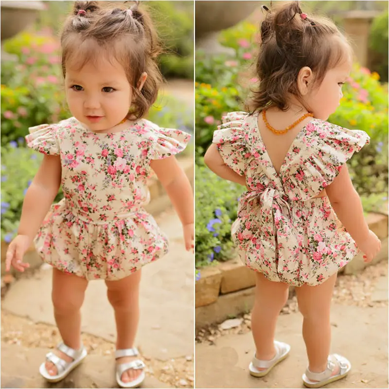 

UK STOCK Infant Baby Girl Romper Jumpsuit Outfit Summer Sunsuit Clothes