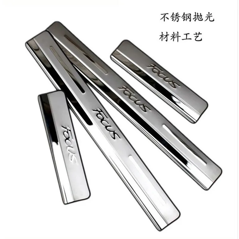 

high quality Stainless Steel Threshold Scuff Plate Door Sill Cover For Ford Focus 2012-2015 Sedan and Hatchback LED
