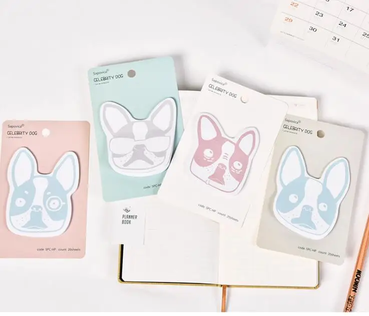 

French Bulldog Cactus Plant Memo Pad N Times Sticky Notes Escolar Papelaria School Supply Bookmark Label