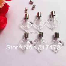 100 шт./лот четко сердце подвеска в виде флакона с крышкой миниатюрная бутылка с изображением пожеланий из бутылки подвеска винтовая крышка