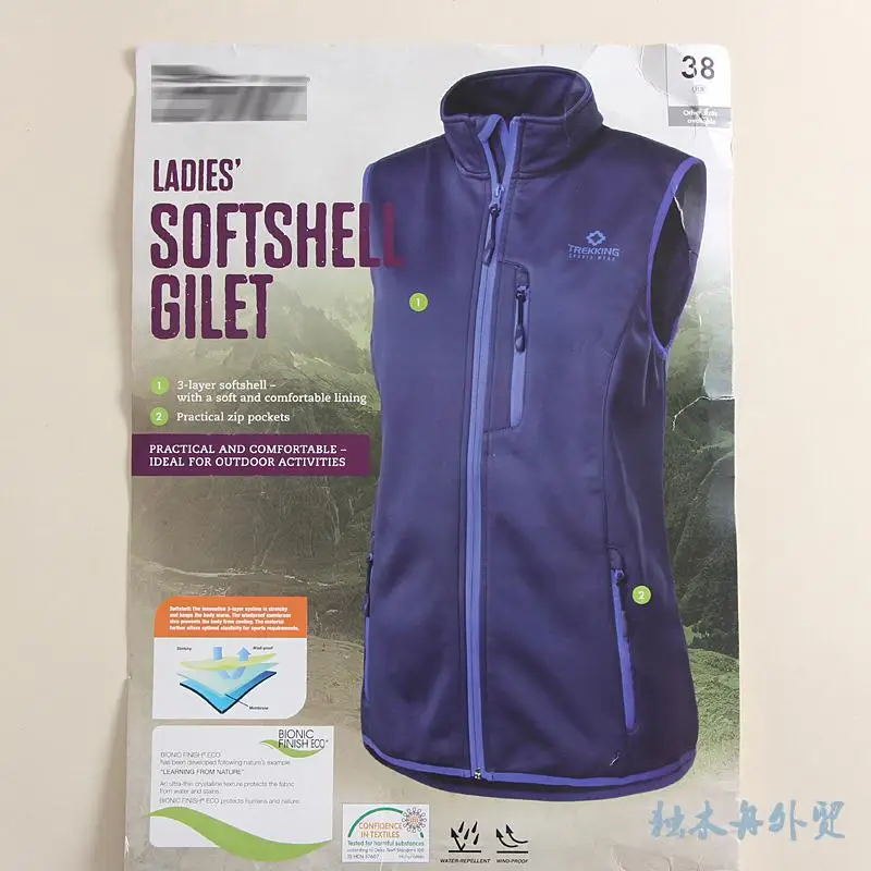 2017 Women Hiking Vest Soft shell Outdoor Waterproof Windproof Compound Polar Fleece Ladies