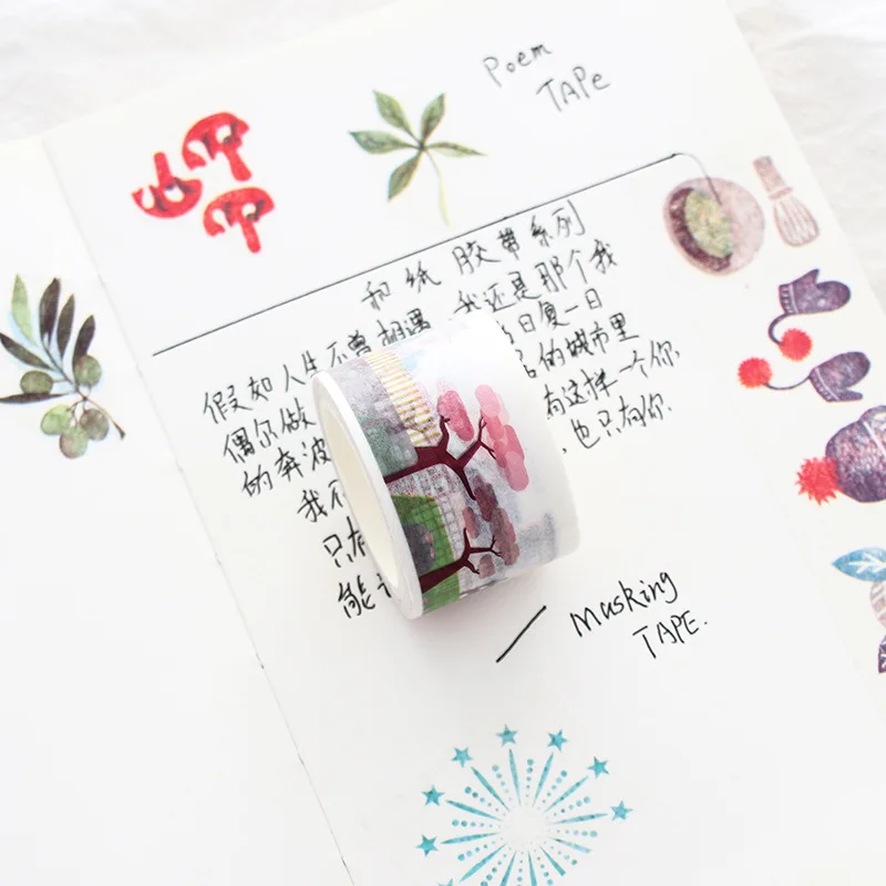 Мультфильм украшения Васи бумажная лента цветок свежесть самоклеющиеся творческий японский Techo стикер