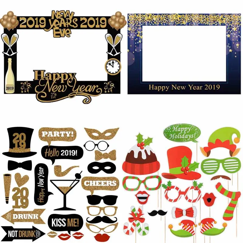 Новый год 2019 Опора реквизит для фотосессии photo Booth Реквизит Новогоднее украшение