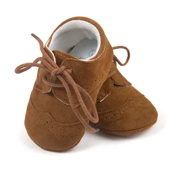 

2020 Baby Kids Soft Sole Moccasin Boys Girls Suede Leather Crib Shoes 0-18M