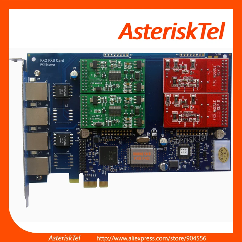 

ASTERISK CARD - AEX410 TDM410E - 2 FXS 2 FXO PCI-E card for Issabel ip pbx ,FXO card FXS card tdm400p tdm410p Asterisk digium