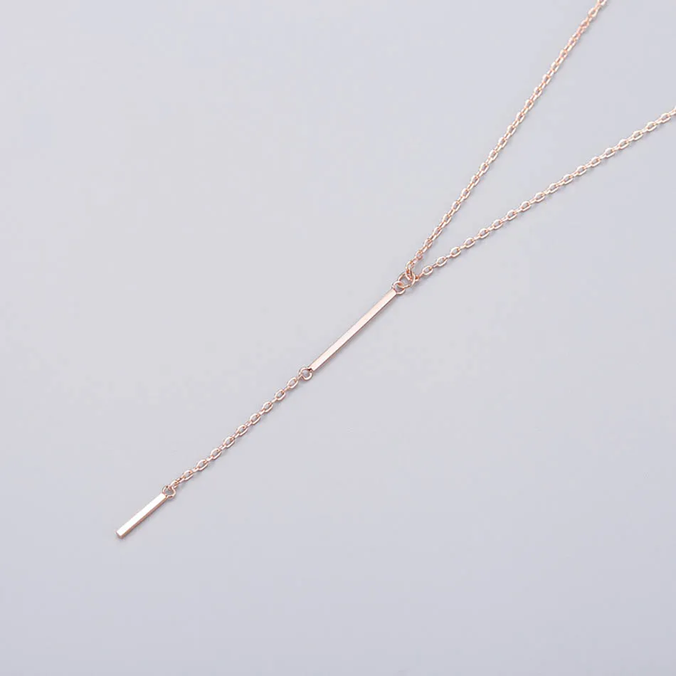 4Virgooer Long Necklace Collares Maxi Necklace Collier Delicate Simple Jewelry Y Lariat Necklace Extension Chain For Women Bar Pendant