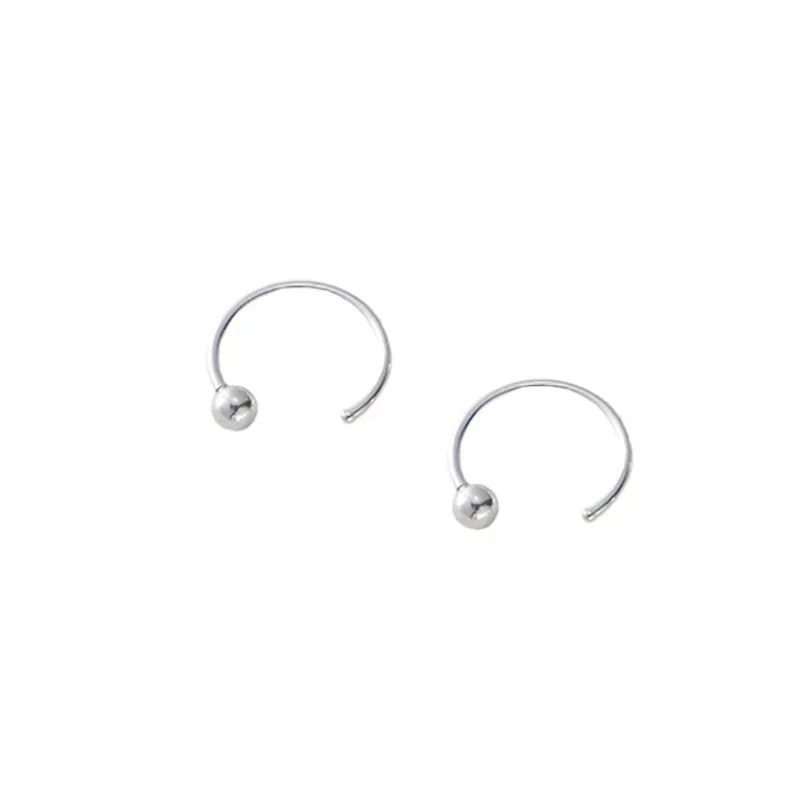 New 925 sterling silver earrings half circle ball earrings earrings ear bone wild simple men women boys girls silver ear jewelry