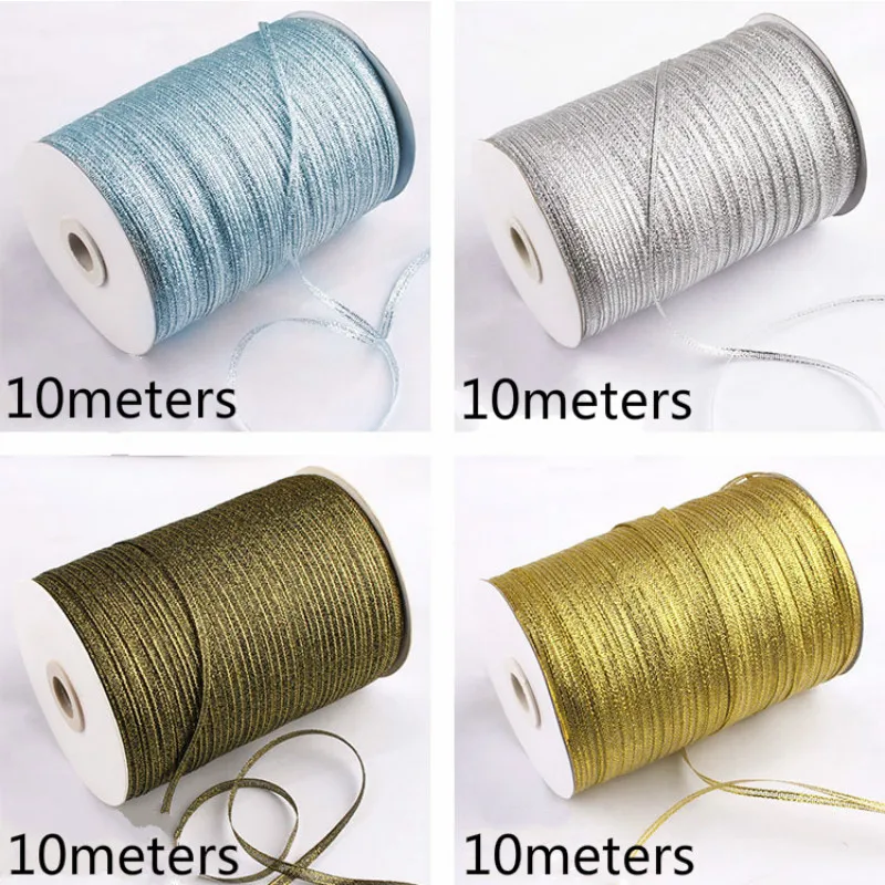 

(10meters/lot) 3mm Colorful Onion Glitter Metallic Ribbon Wedding Birthday DIY Cake Decoration Christmas Halloween Gift Wrapping