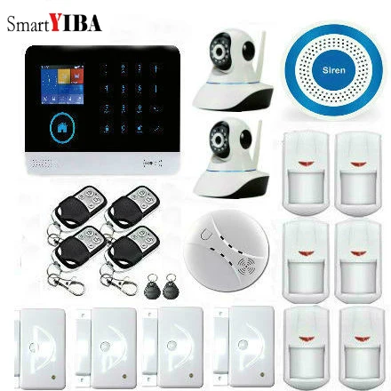 

SmartYIB GPRS Residential Alarm Smart Home Alarm System Home Security Wireless WIFI APP Control IP Camera LCD Display GSM Alarm