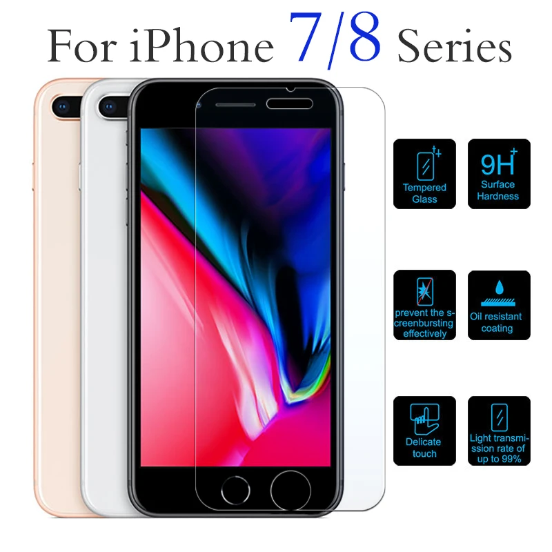 

protective glass on the for apple iphone 7 plus glas screenprotector 8 7plus 8plus aphone 7p 8p tempered airphone 9h verre tremp