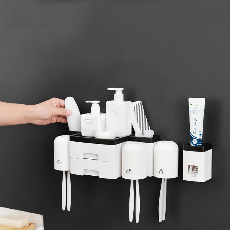 Home toothbrush holder toothpaste squeezer dispenser bathroom accessories sets storage box case household items | Дом и сад