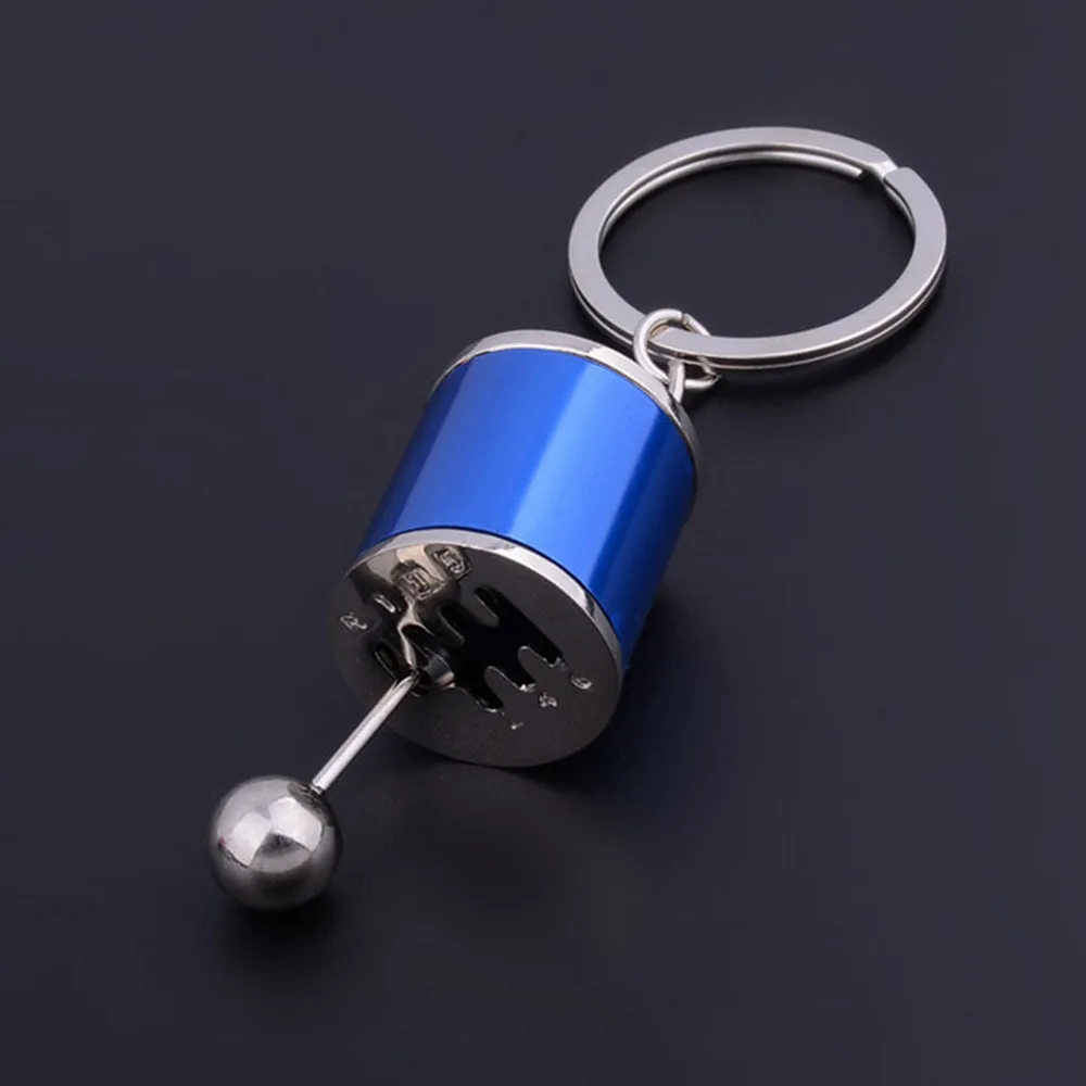 

Car Auto Gear Knob Gear Shift Stick Gear Box Metal Blue Key Chain Keyfob Car Keyring Gift Vehicle Car-styling p# dropship