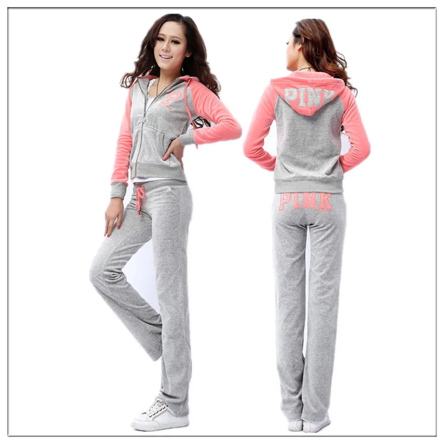 pink velour jogging suit