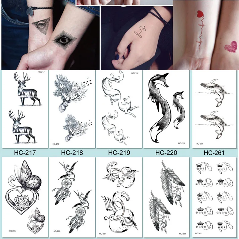  New 2018 Original Fashion for body tattoo Small Fresh And Beautiful  Personality Animal English Temporary Tattoo Stickers - AliExpress