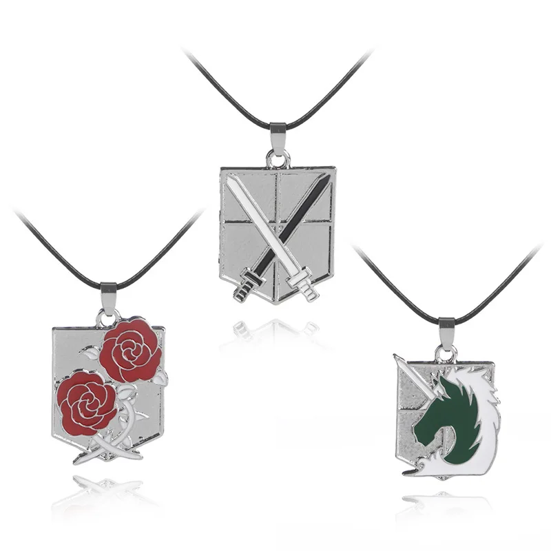 

Hot Mixed Styles Anime Shingeki No Kyojin Attack On Titan Cosplay Jewelry Wings Of Liberty Sword Rose Pendant Necklace Children