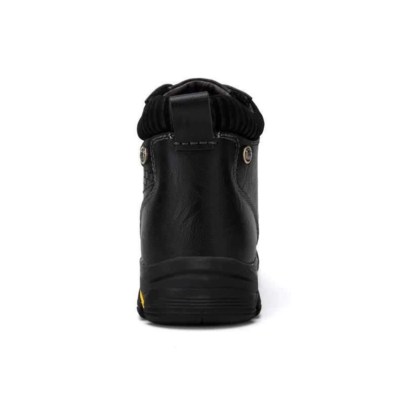 Genuine Leather Men Autumn Winter Warm Plush Work Boots Ankle Riding Boots Outdoor Working Snow Boots Men Oxfords Shoes