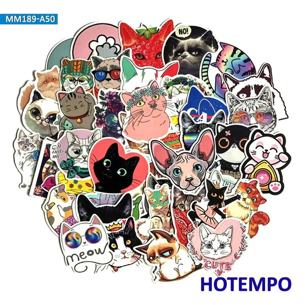 Cute Rock Pets Puppy Cat Dog Hip Hop Animal Stickers on Mobile Phone Laptop Luggage Guitar Case Skateboard Gear Bike Stickers